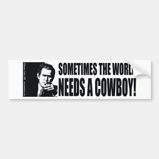 Struik Cowboy Bumpersticker (Voorkant)