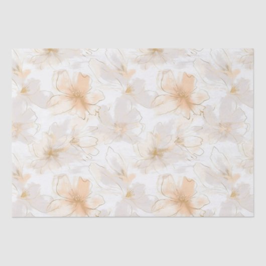 Struik en Taupe Modern Art Floral Tissuepapier (Voorkant)