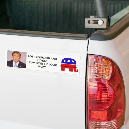 struik_head2, LOG MET SCRIPT, VERLIES JE TAAK EN . Bumpersticker (Op Truck)
