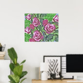 Struik lavender Roos Poster (Thuiskantoor)