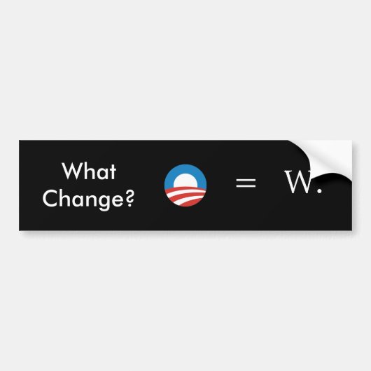 Struik, Obama: Geen wijziging Bumpersticker (Voorkant)
