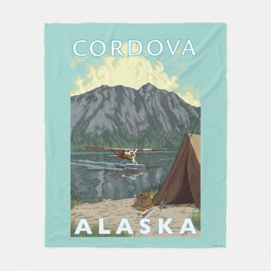 Struik Plane & Vist - Cordova, Alaska Fleece Deken (Voorkant)