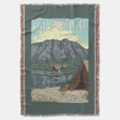 Struik Plane & Vist - Glacier National Park, MT Deken (Voorkant Verticaal)