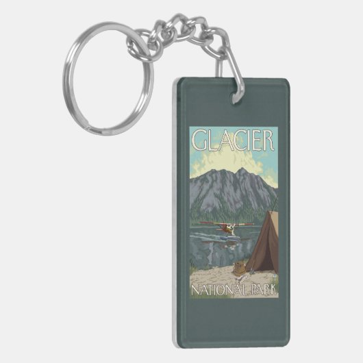 Struik Plane & Vist - Glacier National Park, MT Sleutelhanger (Voorkant Links)