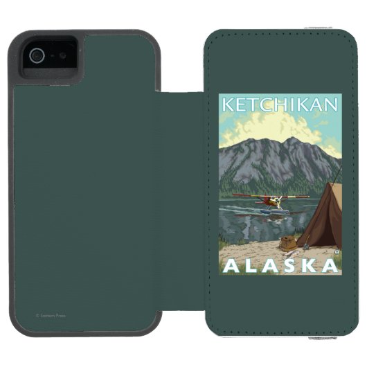Struik Plane & Vist - Ketchikan, Alaska Incipio iPhone Portemonnee Hoesje (Agenda Open)
