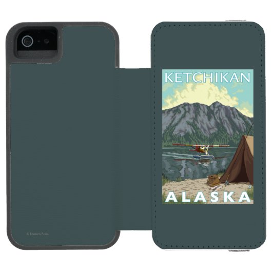 Struik Plane & Vist - Ketchikan, Alaska Incipio iPhone Portemonnee Hoesje (Agenda Open)