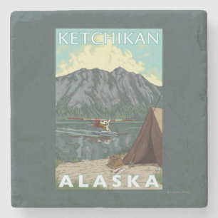Struik Plane & Vist - Ketchikan, Alaska Stenen Onderzetter