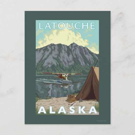 Struik Plane & Vist - Latouche, Alaska Briefkaart (Voorkant)