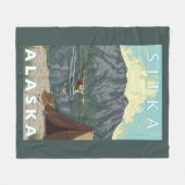 Struik Plane & Vist - Sitka, Alaska Fleece Deken (Voorkant (Horizontaal))