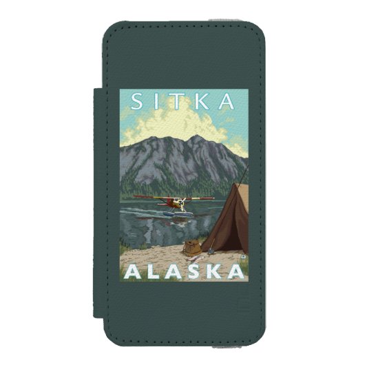 Struik Plane & Vist - Sitka, Alaska Incipio iPhone Portemonnee Hoesje (Voorkant Agenda)