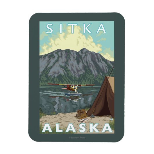 Struik Plane & Vist - Sitka, Alaska Magneet (Verticaal)