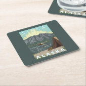 Struik Plane & Vist - Sitka, Alaska Vierkante Kartonnen Onderzetter (Schuin)