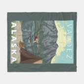 Struik Plane & Vist - Valdez, Alaska Fleece Deken (Voorkant (Horizontaal))