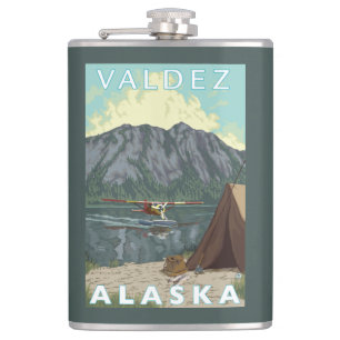 Struik Plane & Vist - Valdez, Alaska Heupfles