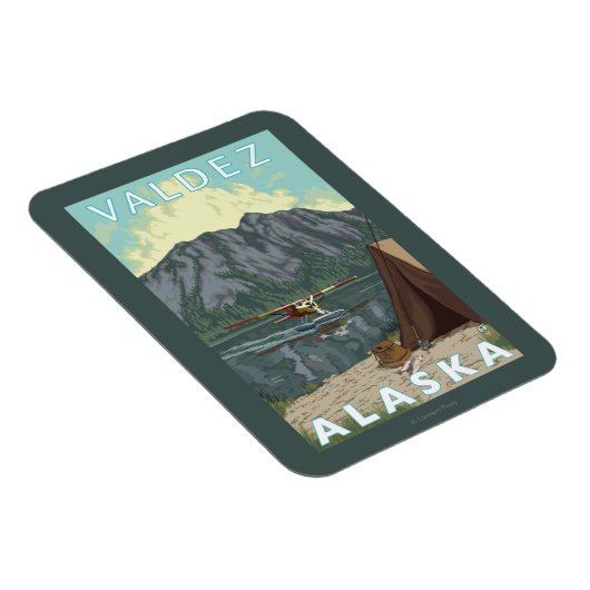 Struik Plane & Vist - Valdez, Alaska Magneet (Rechterzijde)