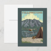 Struik Plane & Vist - Yellowstone National Briefkaart (Voorkant / Achterkant)