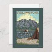 Struik Plane & Vist - Yellowstone National Briefkaart (Voorkant / Achterkant)