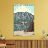 Struik Plane & Vist - Yellowstone National Canvas Afdruk (Insitu (Woonkamer))