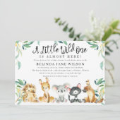 Struik Safari A Little Wild One Baby shower Kaart (Staand voorkant)