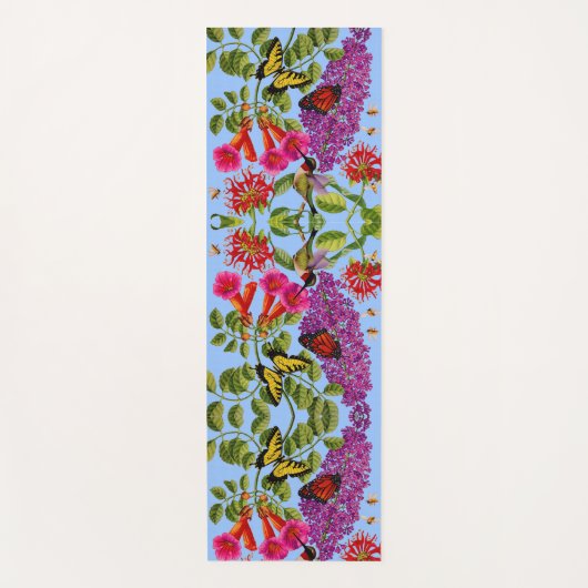 struik van de trompetvlinder, bijenschil, kolibrie yogamat (Voorkant)