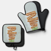 Struik verbranden ovenwant & pannenlap set (Voorkant / Achterkant)