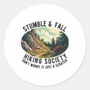 Struikel En Val Wandelvereniging Grappige Wandelaa Ronde Sticker