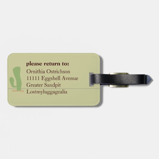 struisvogel bagagelabel (Achterkant horizontaal)
