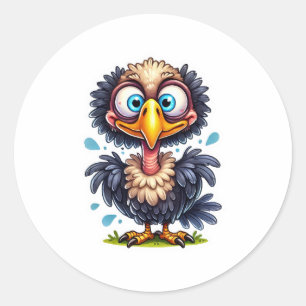 Struisvogel Beloning Ronde Sticker