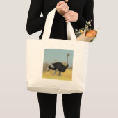 Struisvogel gaat hardlopen grote tote bag (Voorkant (product))