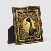 Struisvogel goud ornamentaal lijst fotoplaat (Voorkant)