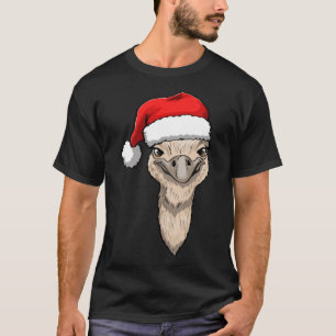 Struisvogel Hoofd Kerstman Grappige Vrouwen Dieren T-shirt
