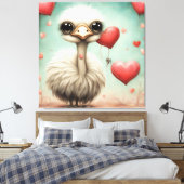 Struisvogel liefde 3 canvas afdruk (Insitu (Slaapkamer))