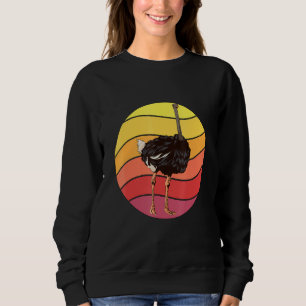 Struisvogel Retro Zonsondergang Vogelstruisvogels Trui