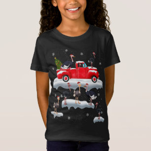Struisvogel Rijden Kerstboom Rode Vrachtwagen Stru T-shirt