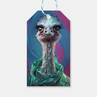 Struisvogel thema cadeaulabel