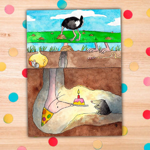 Struisvogel Verjaardagskaart van Nicole Janes Feestdagenkaart