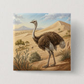 struisvogel vierkante button 5,1 cm (Voorkant)