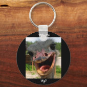 Struisvogel What's Up Text Sleutelhanger (Voorkant)