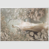 Struisvogel witte etherische art deco sierbloemen tissuepapier (Voorkant)