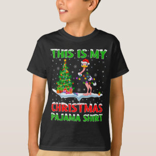Struisvogel Xmas Boom Lichtjes Dit Is Mijn Kerstmi T-shirt