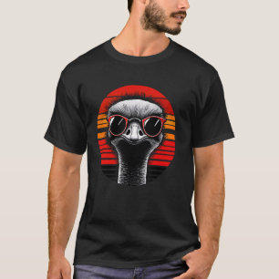 Struisvogel zonnebril Sunset Retro Style T-shirt