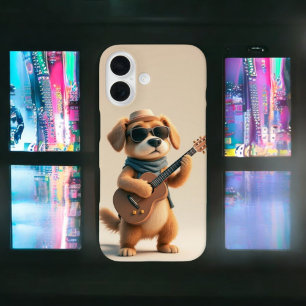 Strumming Paws: Schattige hondengitaar iPhone 16 Hoesje