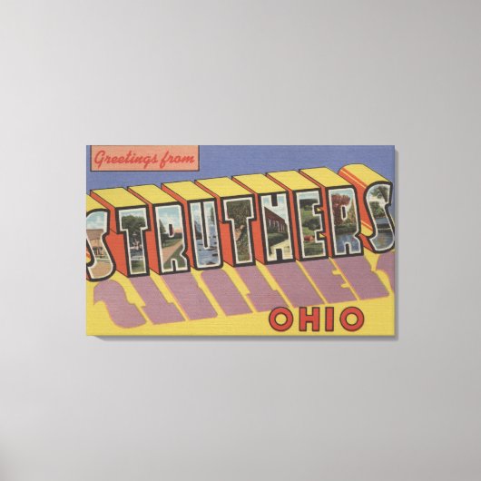 Struthers, Ohio - Grote lettertjes Canvas Afdruk (Voorkant)