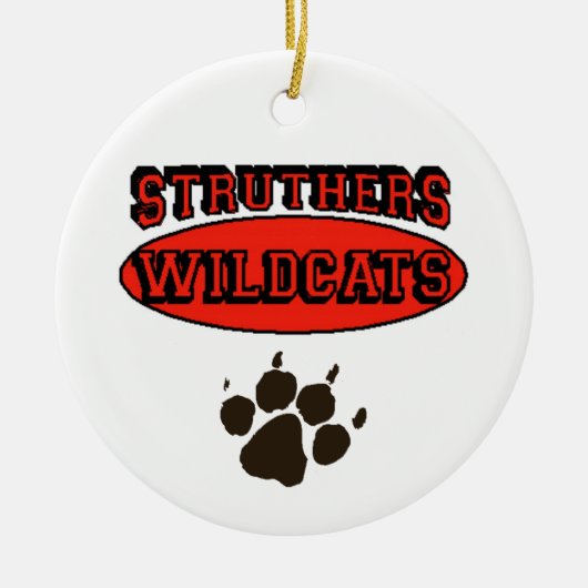 Struthers Wildcats Keramisch Ornament (Voorkant)