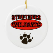 Struthers Wildcats Keramisch Ornament (Achterkant)