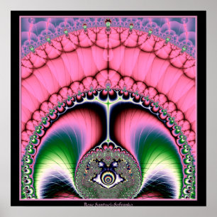 Strutting Peacock Fractal Poster