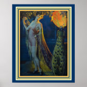 "Strutting Peacock" Presentator art Deco 16 x 20 Poster (Voorkant)