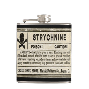  Strychnine Poison Label Heupfles