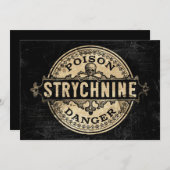 Strychnine stijl Vergiftigheidslabel Uitnodiging (Voorkant / Achterkant)