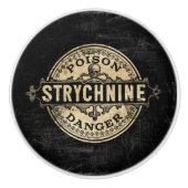 Strychnine stijlgifteetiket keramische knop (Voorkant)